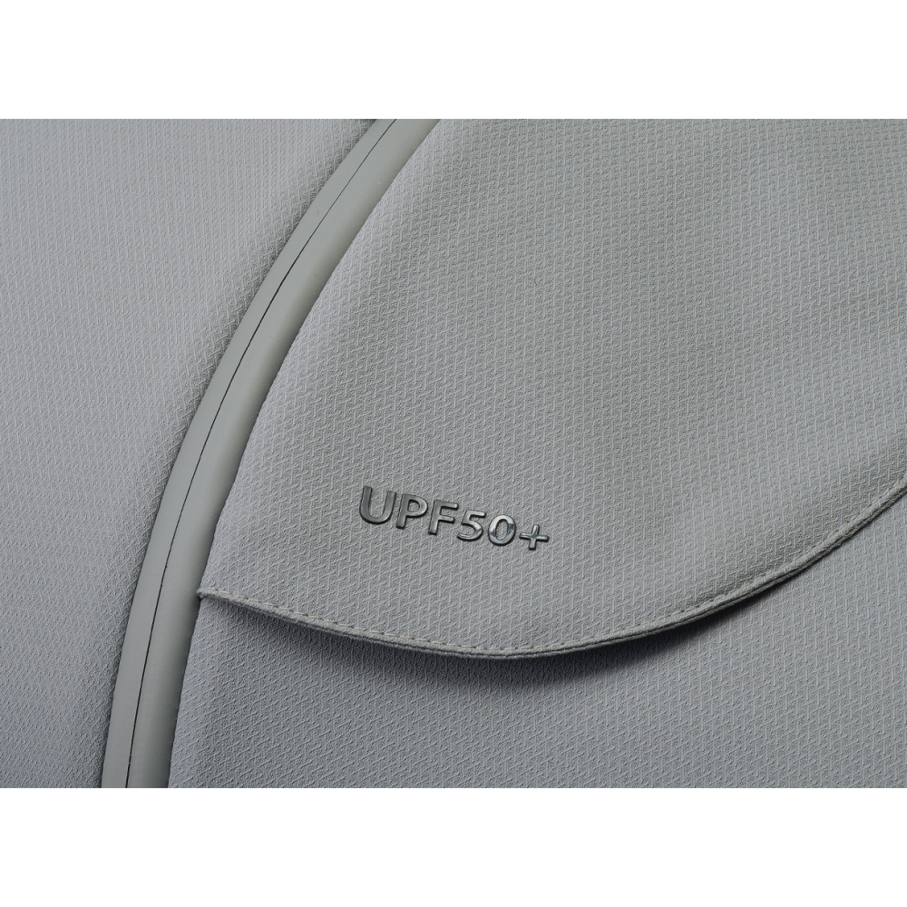 Tessuto UPF50+ e cerniere resistenti all’acqua