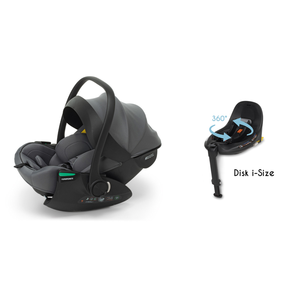 Car seat Disk infant rekline i-Size, utilizzabile con la base rotante Disk i-Size (venduta separatamente)