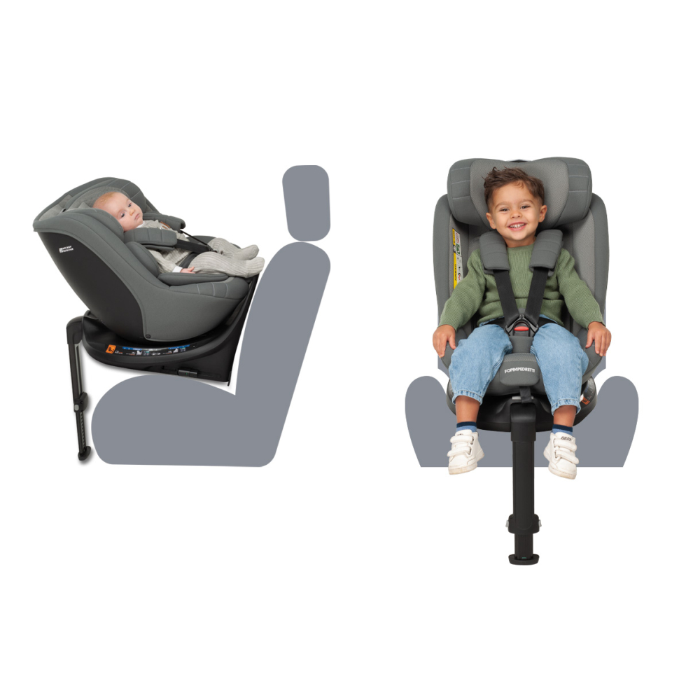 Per bambini con altezza da 40 a 105 cm (in senso contrario a quello di marcia) - Per bambini con altezza da 76 a 105 cm e 15 mesi di età (in senso di marcia)